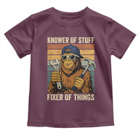 Knower Of Stuff Fixer Of Things Toddler T Shirt Mechanic Bigfoot Dad