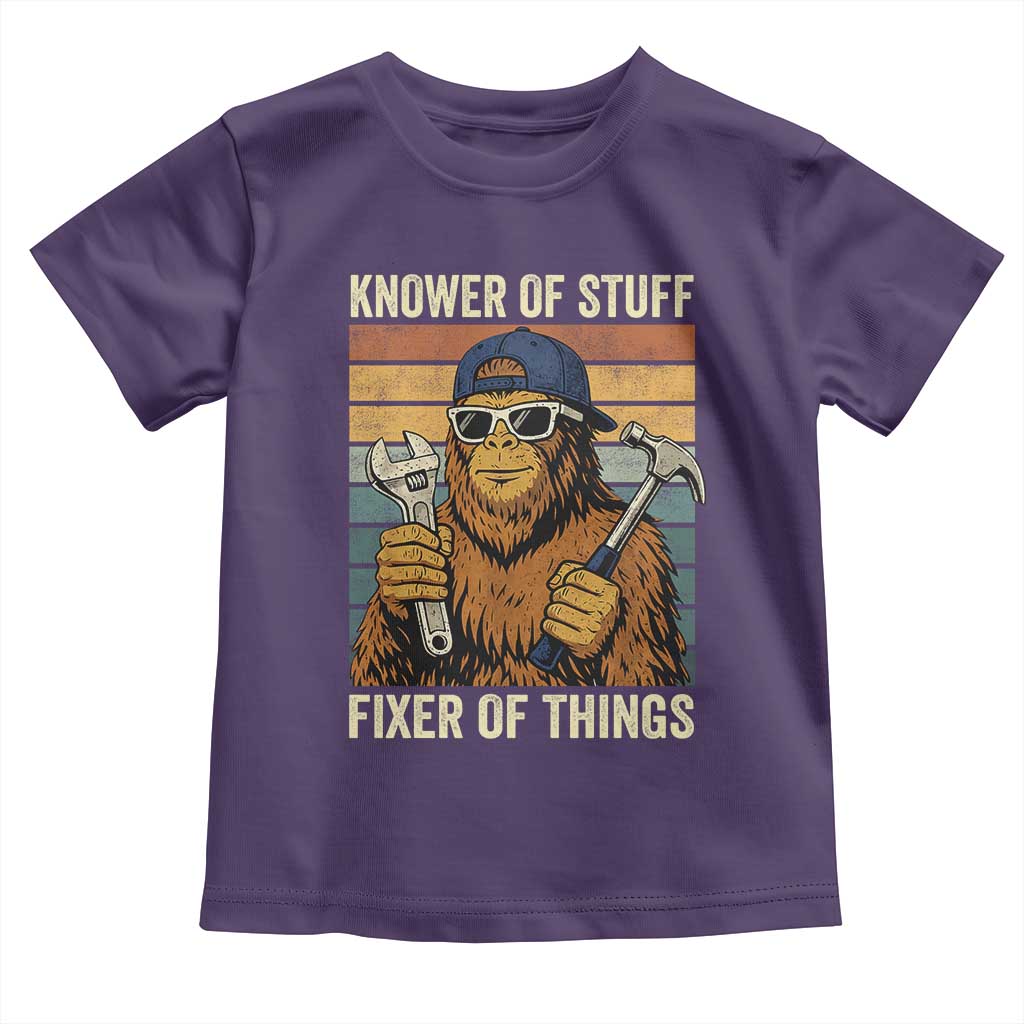 Knower Of Stuff Fixer Of Things Toddler T Shirt Mechanic Bigfoot Dad