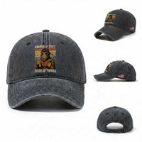 Knower Of Stuff Fixer Of Things Washed Cotton Baseball Cap Mechanic Bigfoot Dad