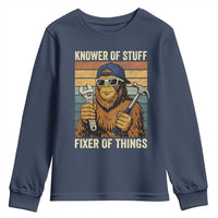 Knower Of Stuff Fixer Of Things Youth Sweatshirt Mechanic Bigfoot Dad