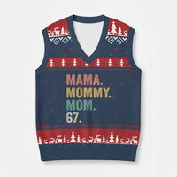 Mama Mommy Mom 67 V-Neck Knit Sweater Vest Funny Six Seven Mother's Day