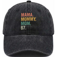 Mama Mommy Mom 67 Washed Cotton Baseball Cap Funny Six Seven Mother's Day