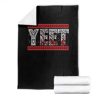 Yeet Funny Wrestling Slang Quote Tribal Art Blood Splatter Throw Blanket