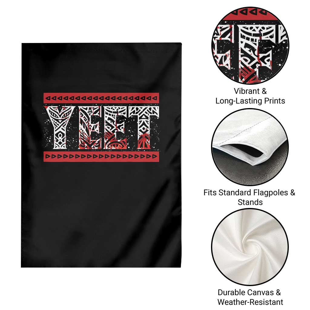 Yeet Funny Wrestling Slang Quote Tribal Art Blood Splatter Garden Flag