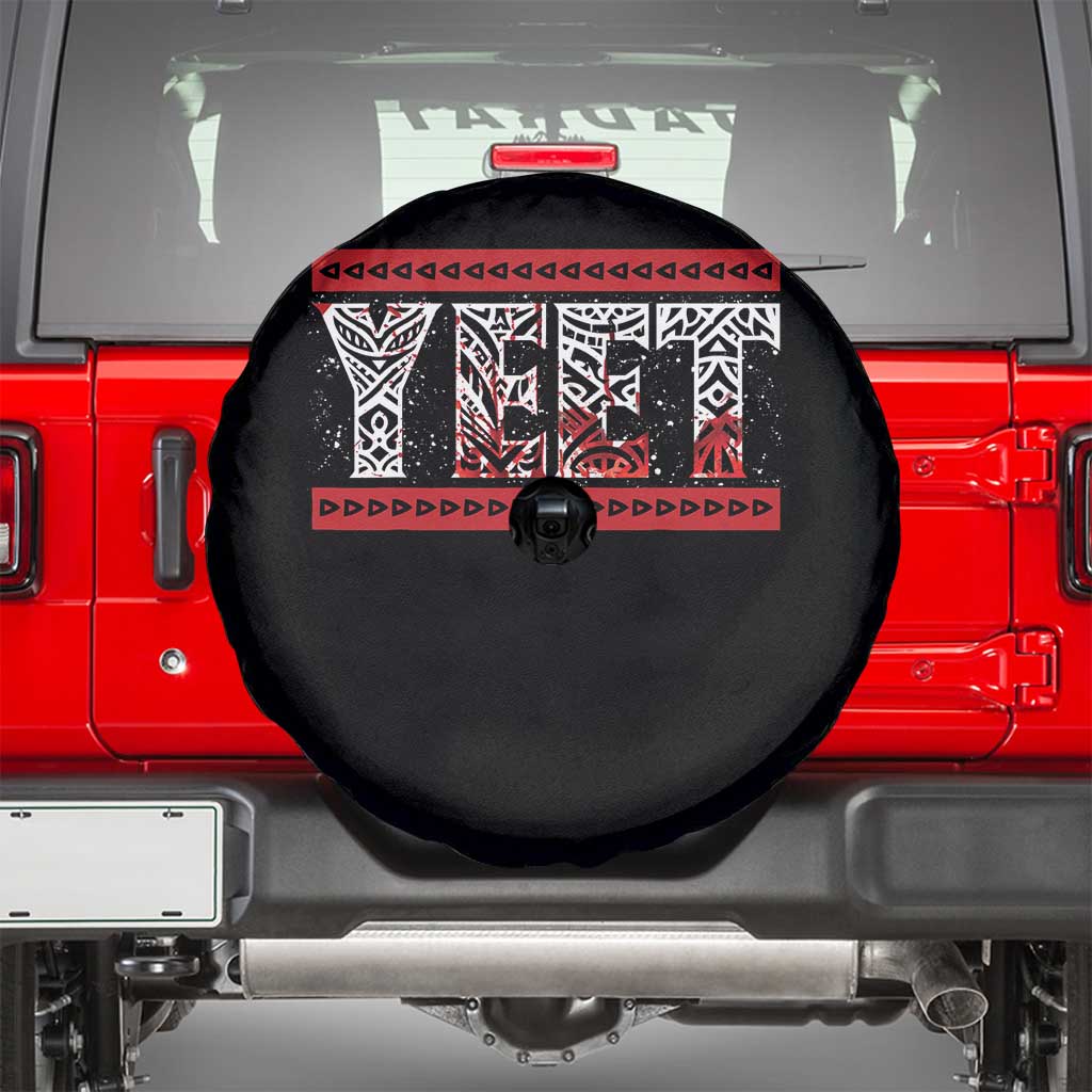 Yeet Funny Wrestling Slang Quote Tribal Art Blood Splatter Spare Tire Cover