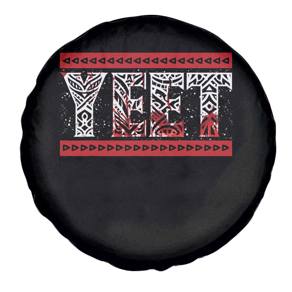Yeet Funny Wrestling Slang Quote Tribal Art Blood Splatter Spare Tire Cover
