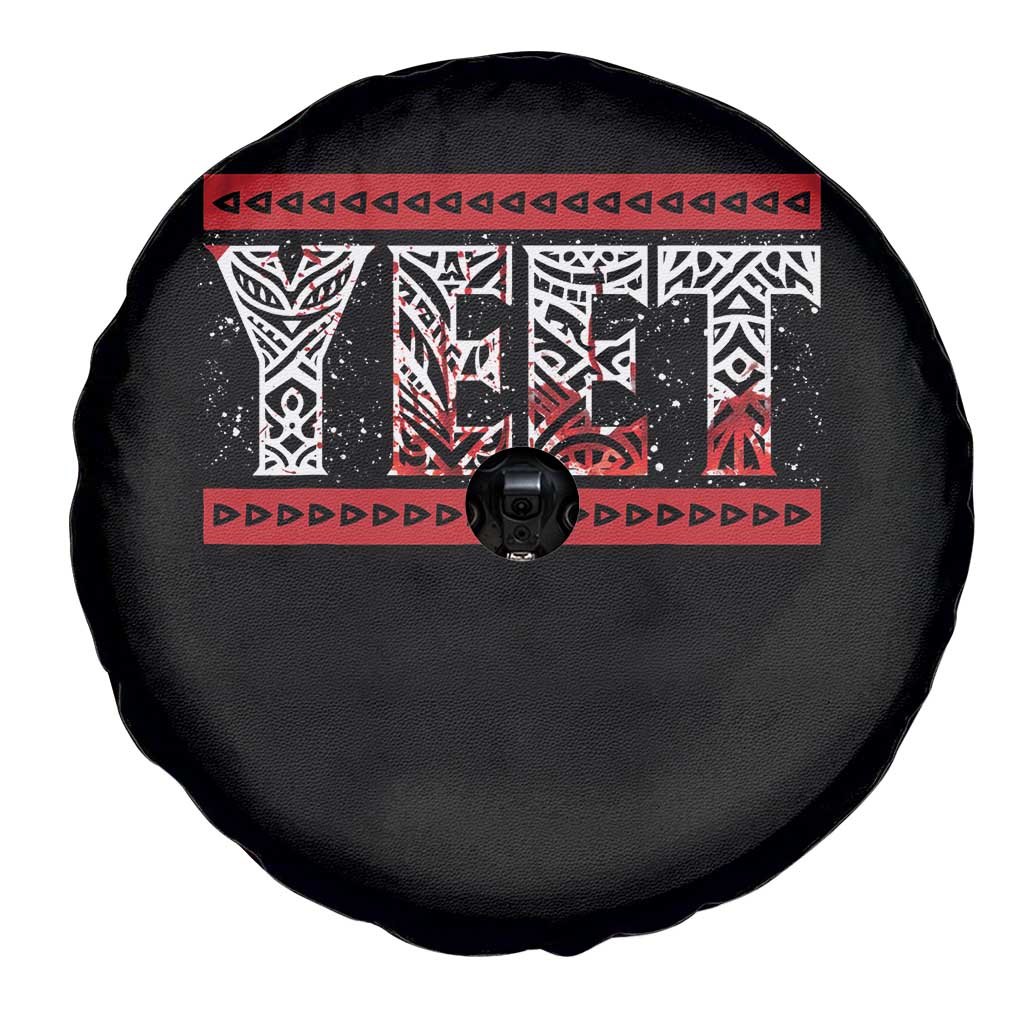 Yeet Funny Wrestling Slang Quote Tribal Art Blood Splatter Spare Tire Cover