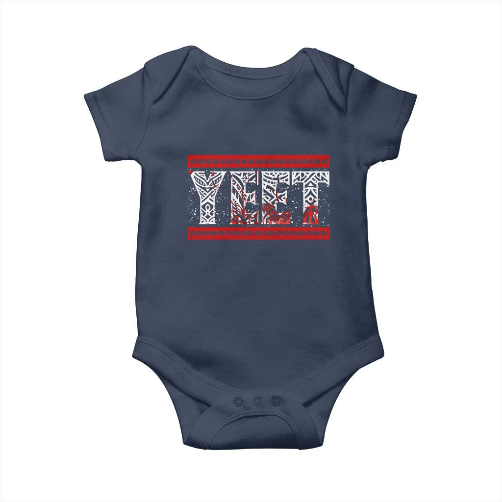 Yeet Funny Wrestling Slang Quote Tribal Art Blood Splatter Baby Onesie