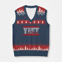 Yeet Funny Wrestling Slang Quote Tribal Art Blood Splatter V-Neck Knit Sweater Vest