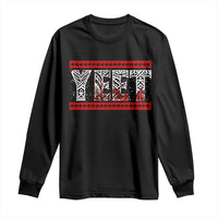 Yeet Funny Wrestling Slang Quote Tribal Art Blood Splatter Long Sleeve Shirt