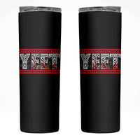 Yeet Funny Wrestling Slang Quote Tribal Art Blood Splatter Skinny Tumbler
