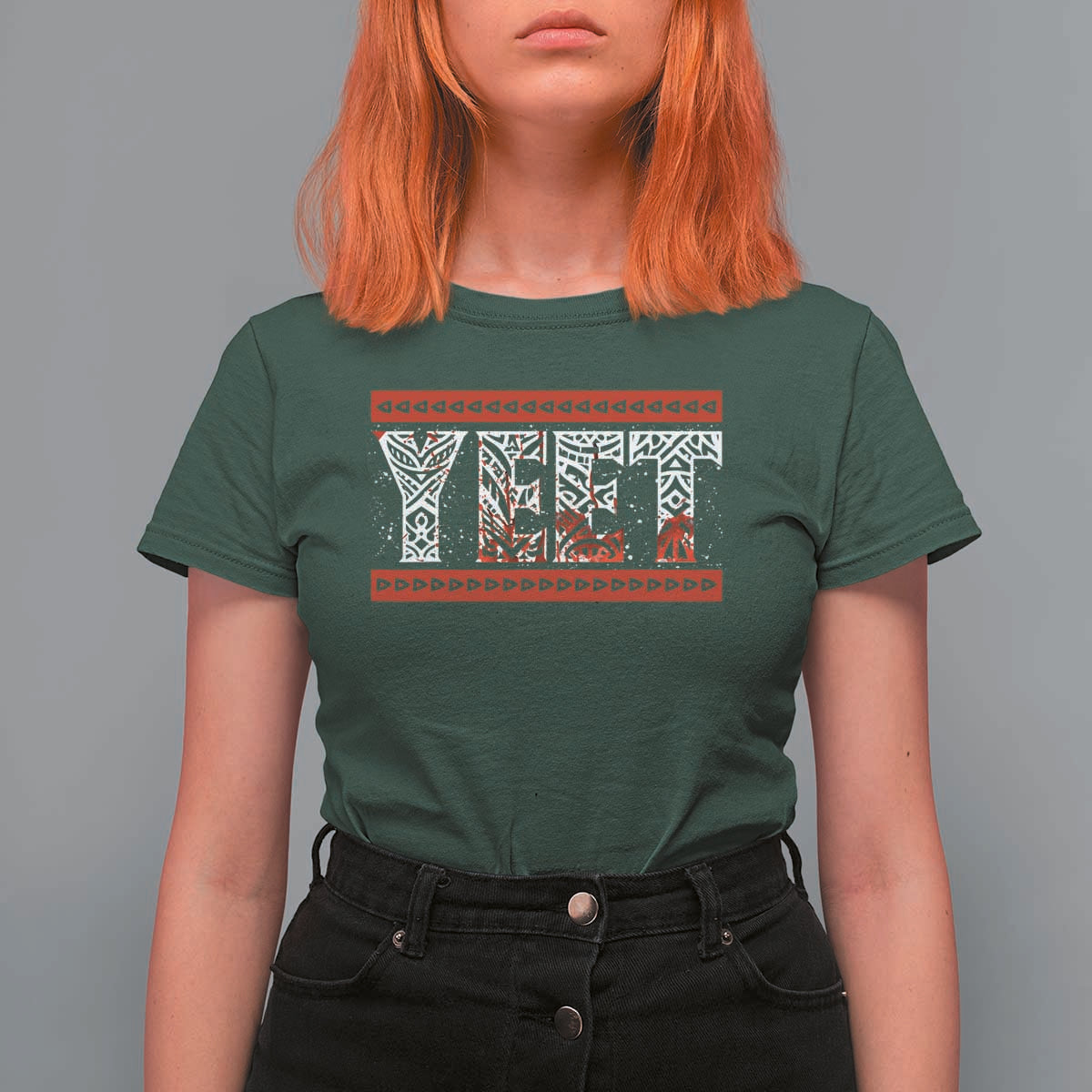 Yeet Funny Wrestling Slang Quote Tribal Art Blood Splatter T Shirt For Women