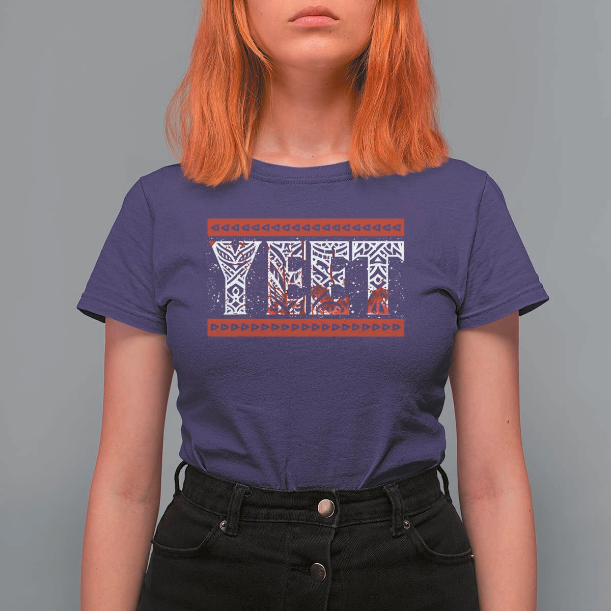 Yeet Funny Wrestling Slang Quote Tribal Art Blood Splatter T Shirt For Women