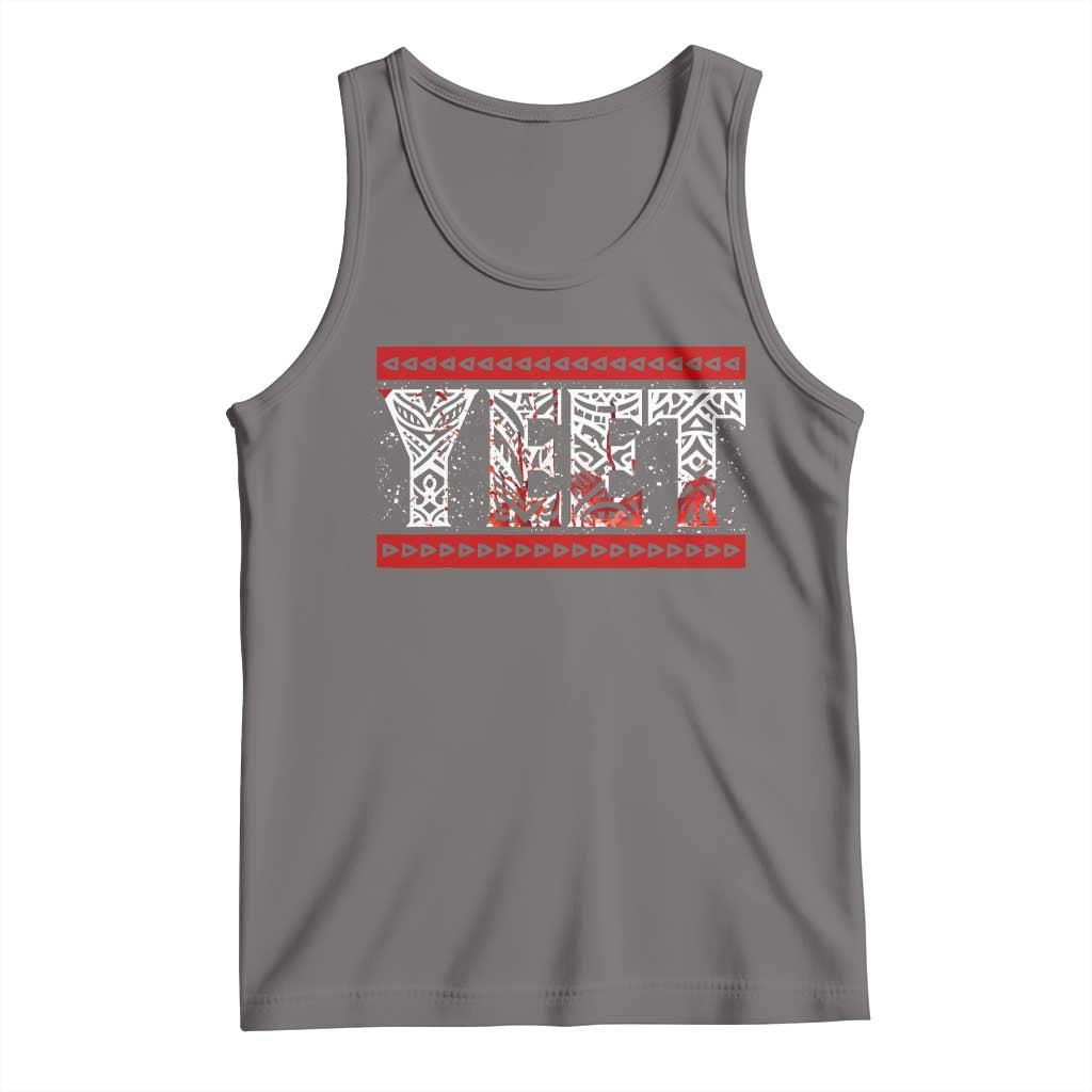 Yeet Funny Wrestling Slang Quote Tribal Art Blood Splatter Tank Top