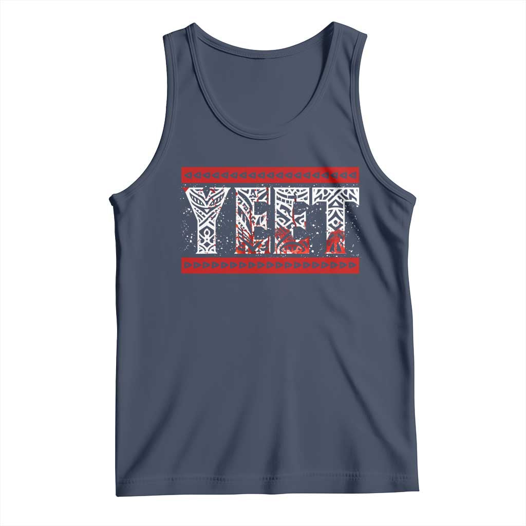 Yeet Funny Wrestling Slang Quote Tribal Art Blood Splatter Tank Top