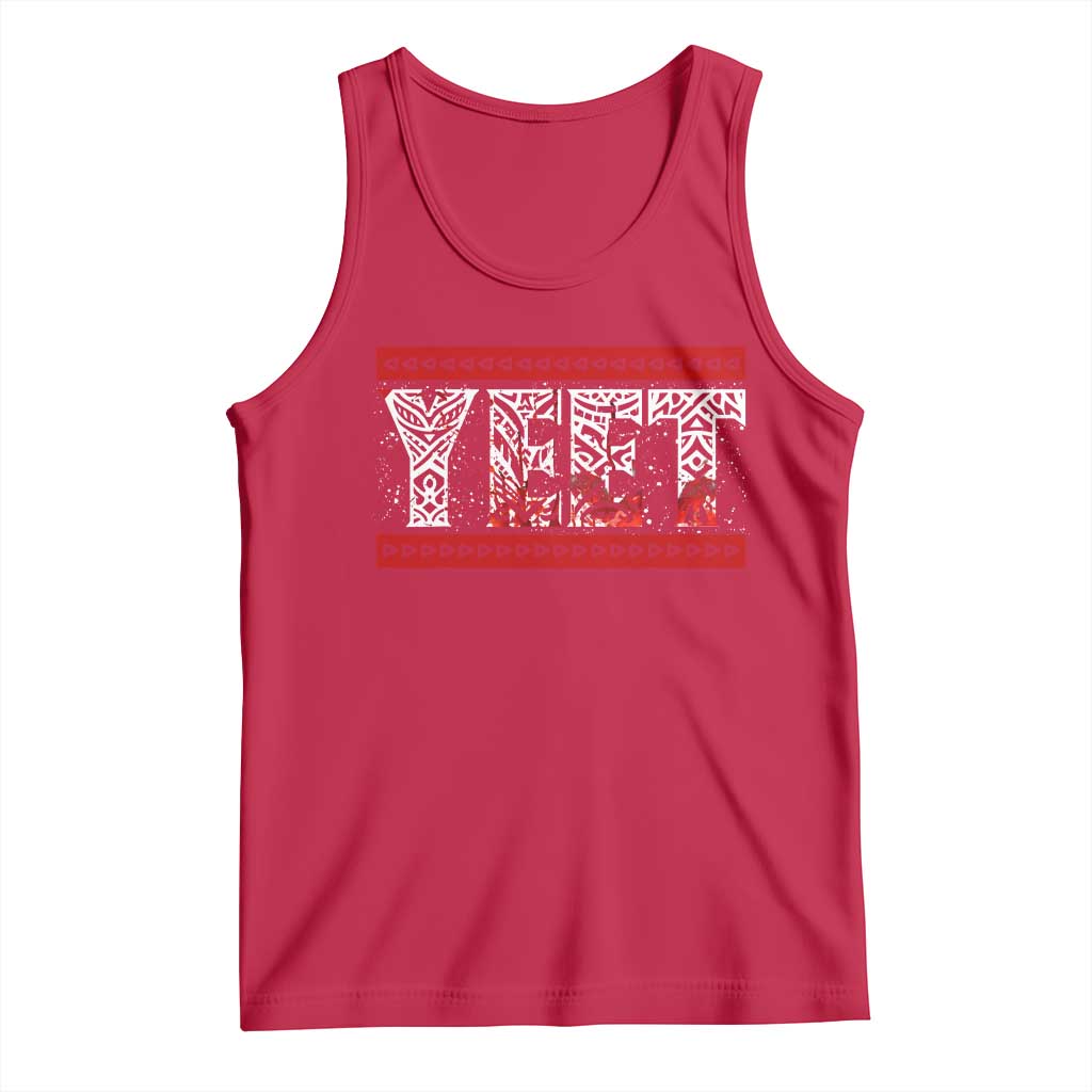 Yeet Funny Wrestling Slang Quote Tribal Art Blood Splatter Tank Top