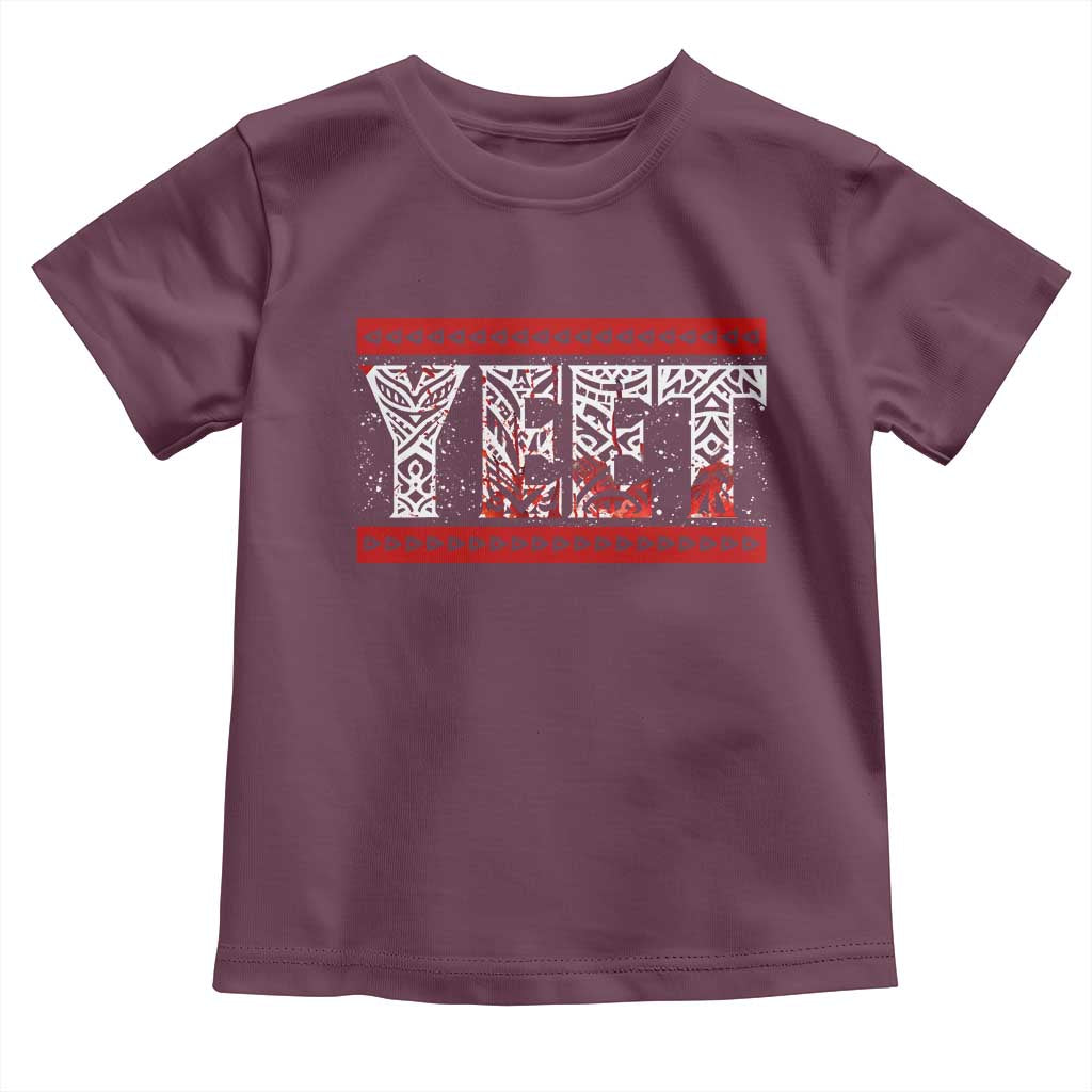 Yeet Funny Wrestling Slang Quote Tribal Art Blood Splatter Toddler T Shirt
