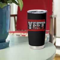 Yeet Funny Wrestling Slang Quote Tribal Art Blood Splatter Tumbler Cup