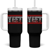 Yeet Funny Wrestling Slang Quote Tribal Art Blood Splatter Tumbler With Handle