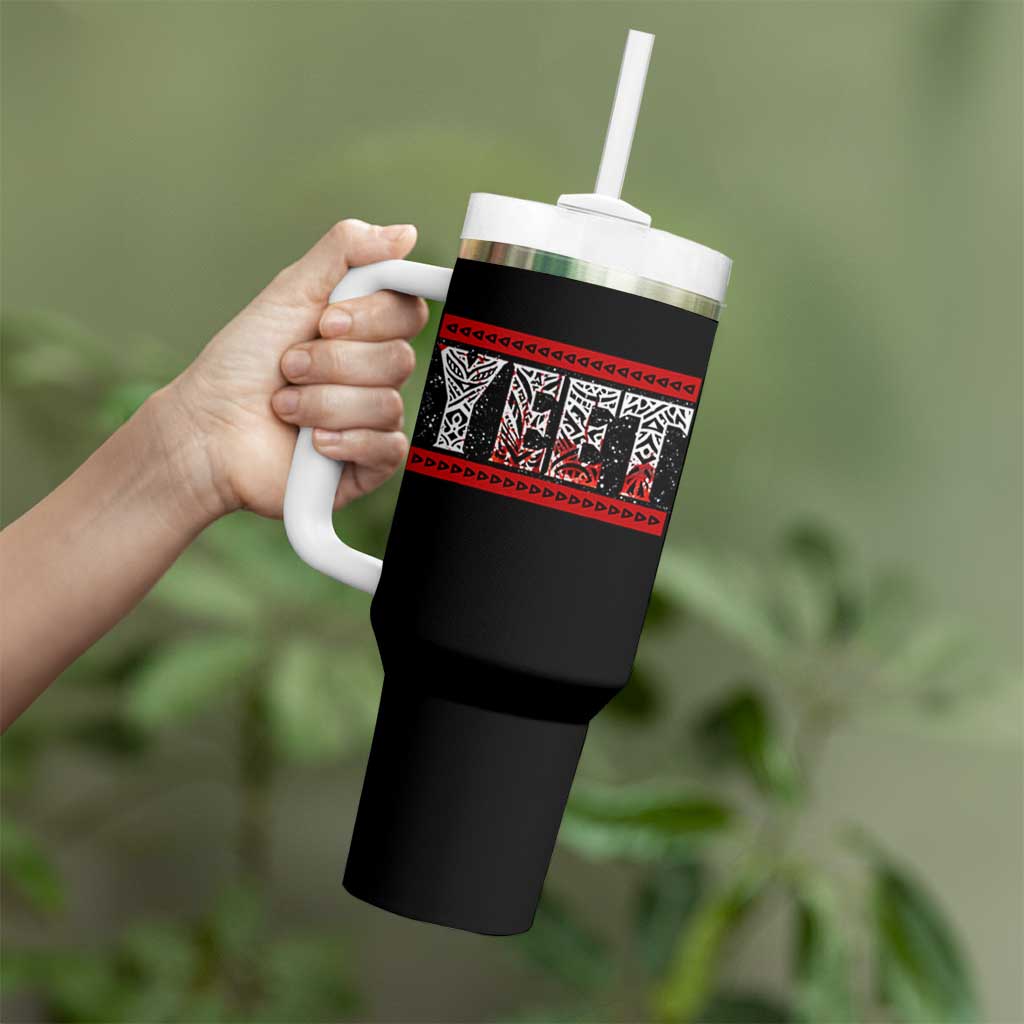 Yeet Funny Wrestling Slang Quote Tribal Art Blood Splatter Tumbler With Handle