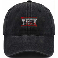 Yeet Funny Wrestling Slang Quote Tribal Art Blood Splatter Washed Cotton Baseball Cap