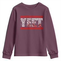 Yeet Funny Wrestling Slang Quote Tribal Art Blood Splatter Youth Sweatshirt