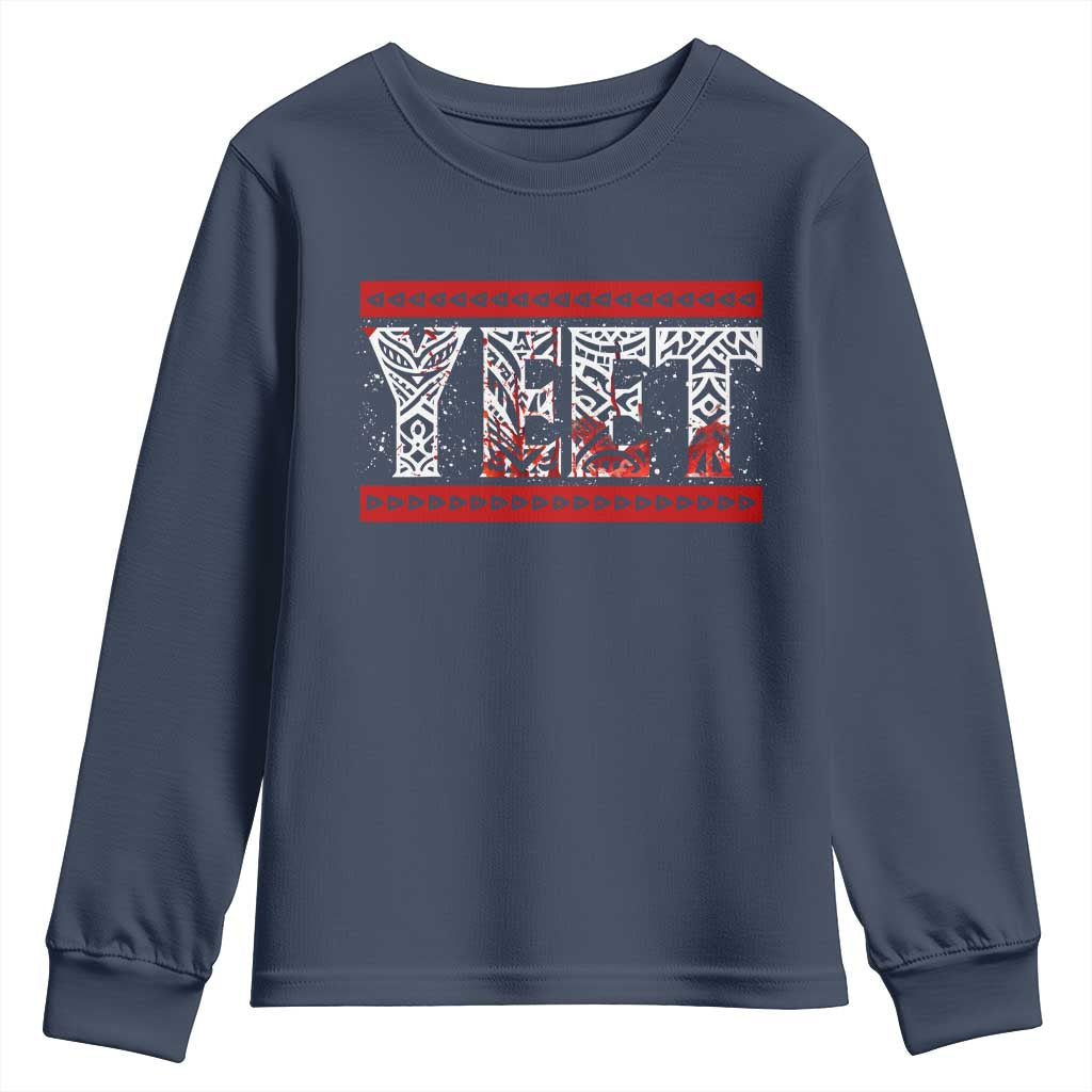 Yeet Funny Wrestling Slang Quote Tribal Art Blood Splatter Youth Sweatshirt
