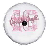 10th Birthday Spare Tire Cover Double Digits Pink Coquette Bow 10 Year Old Aesthetic