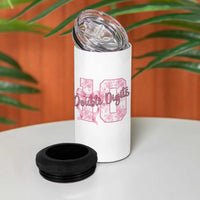 10th Birthday 4 in 1 Can Cooler Tumbler Double Digits Pink Coquette Bow 10 Year Old Aesthetic