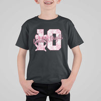 10th Birthday T Shirt For Kid Double Digits Pink Coquette Bow 10 Year Old Aesthetic
