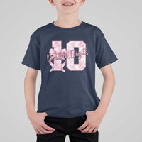 10th Birthday T Shirt For Kid Double Digits Pink Coquette Bow 10 Year Old Aesthetic