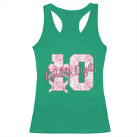 10th Birthday Racerback Tank Top Double Digits Pink Coquette Bow 10 Year Old Aesthetic