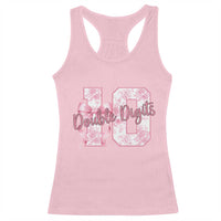 10th Birthday Racerback Tank Top Double Digits Pink Coquette Bow 10 Year Old Aesthetic