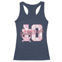10th Birthday Racerback Tank Top Double Digits Pink Coquette Bow 10 Year Old Aesthetic