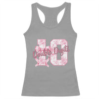 10th Birthday Racerback Tank Top Double Digits Pink Coquette Bow 10 Year Old Aesthetic