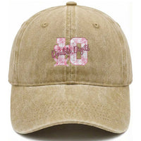 10th Birthday Washed Cotton Baseball Cap Double Digits Pink Coquette Bow 10 Year Old Aesthetic