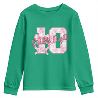 10th Birthday Youth Sweatshirt Double Digits Pink Coquette Bow 10 Year Old Aesthetic