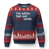 I'm White But Not That White Ugly Christmas Sweater Funny Meme Quote