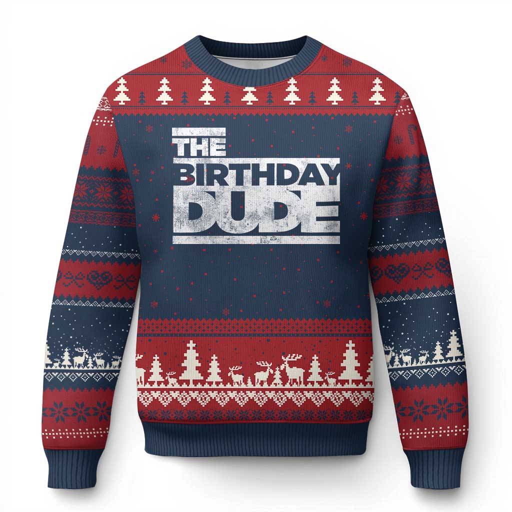 The Birthday Dude Ugly Christmas Sweater Funny Birthday Guy Gift