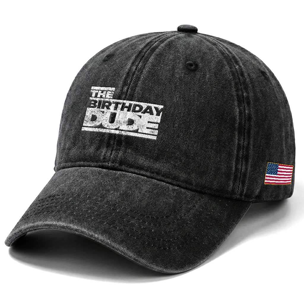 The Birthday Dude Washed Cotton Baseball Cap Funny Birthday Guy Gift