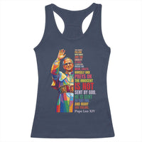 Pope Leo XIV No Kings Racerback Tank Top You Cannot Follow Both Christ And The Cruelty Of Kings