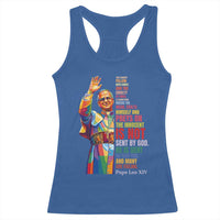 Pope Leo XIV No Kings Racerback Tank Top You Cannot Follow Both Christ And The Cruelty Of Kings