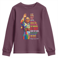 Pope Leo XIV No Kings Youth Sweatshirt You Cannot Follow Both Christ And The Cruelty Of Kings