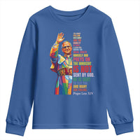 Pope Leo XIV No Kings Youth Sweatshirt You Cannot Follow Both Christ And The Cruelty Of Kings