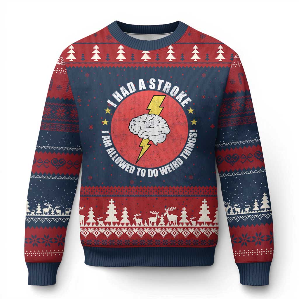 I Had A Stroke I Am Allowed To Do Weird Things Ugly Christmas Sweater