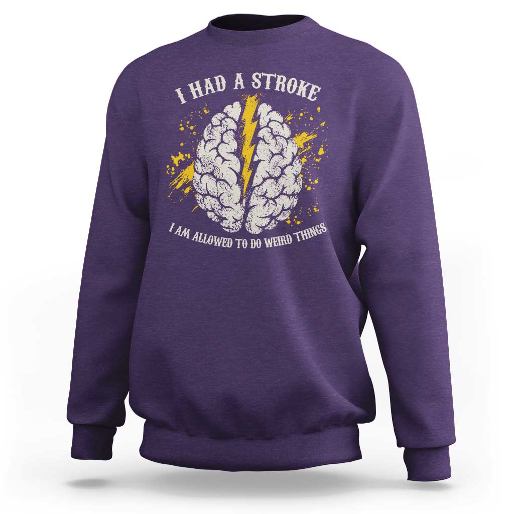 I Had A Stroke I Am Allowed To Do Weird Things Sweatshirt Stroke Survivors