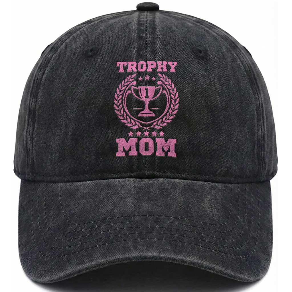 Trophy Mom Washed Cotton Baseball Cap Number One Mama Funny Mother's Day