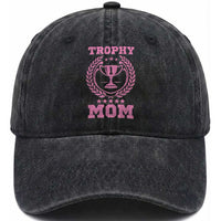 Trophy Mom Washed Cotton Baseball Cap Number One Mama Funny Mother's Day