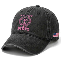 Trophy Mom Washed Cotton Baseball Cap Number One Mama Funny Mother's Day