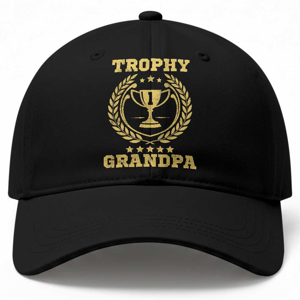 Trophy Grandpa Baseball Cap Funny Number One Grandfather